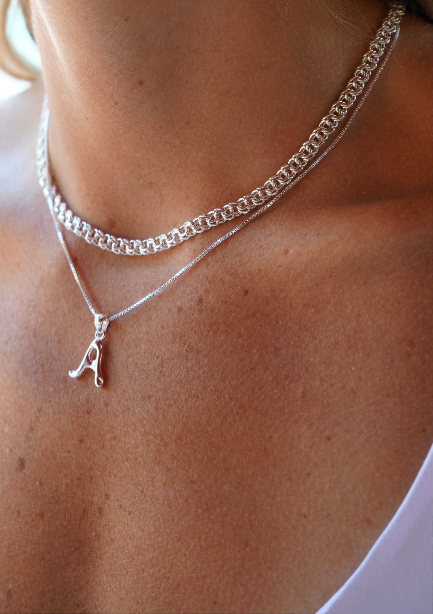 Abstract Letter Pendants Silver