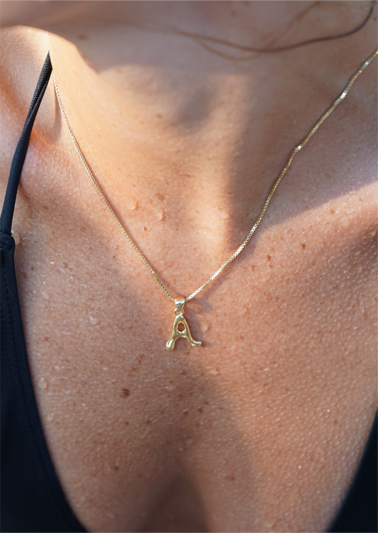 Gold Venezia Letter Necklace 1mm