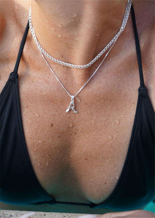 Venezia Letter Necklace Silver