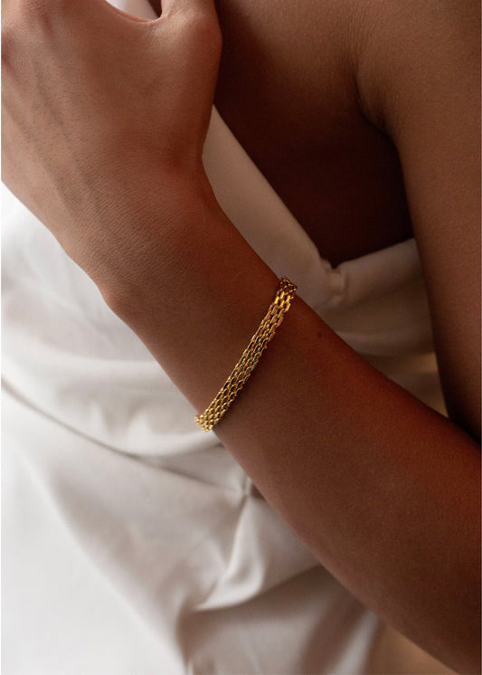 Mesh Link Bracelet Gold