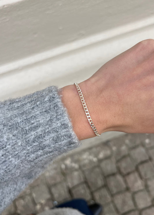 Silver Pansar Bracelet 2mm
