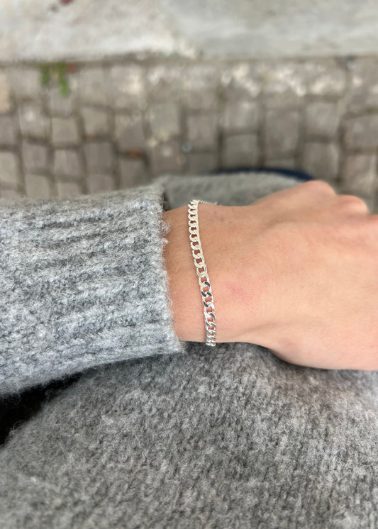 Silver Pansar Bracelet 3mm