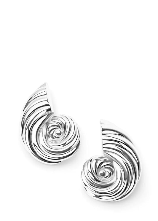 Sea Conch Earrings Silver