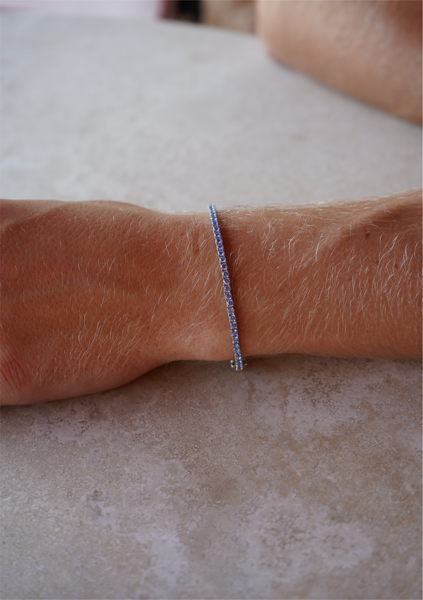 Blue Tennis Bracelet Silver 2,5mm