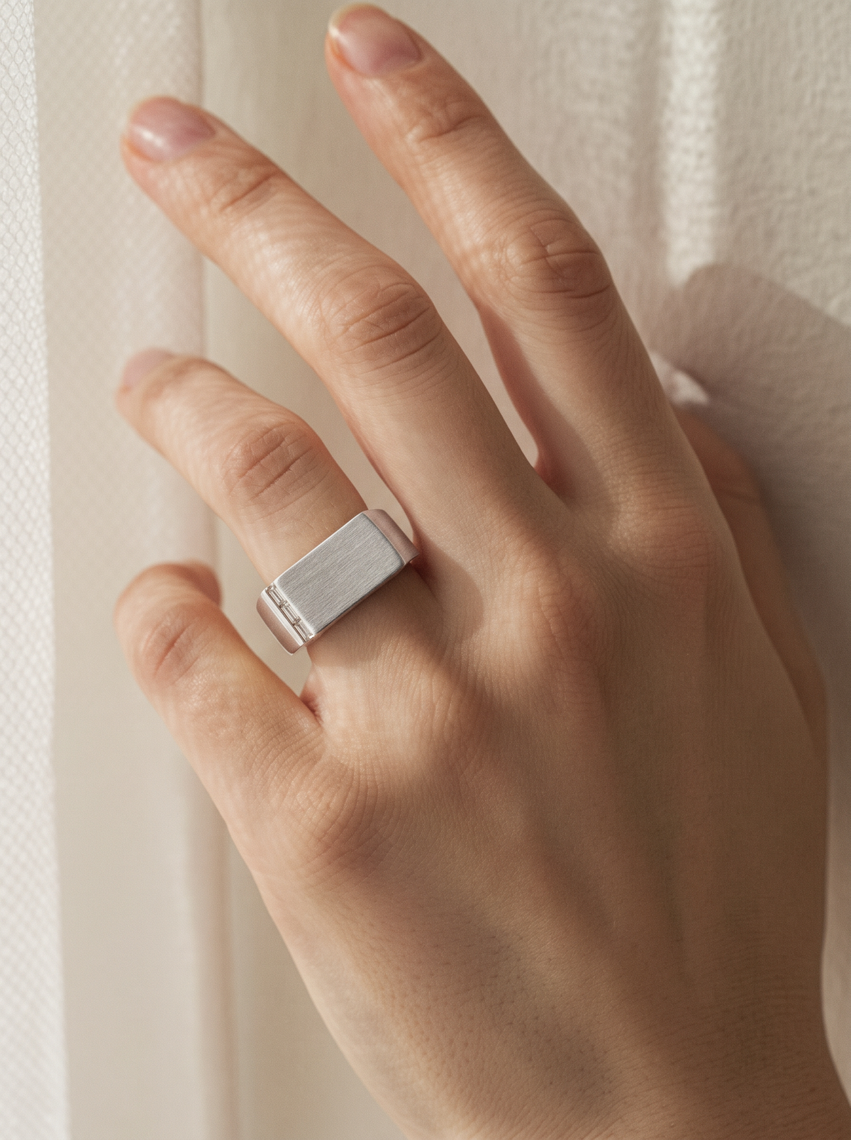 Moissanite Signet Ring
