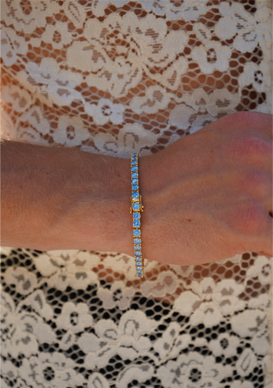 Blue Gold Tennis Bracelet 4,5mm