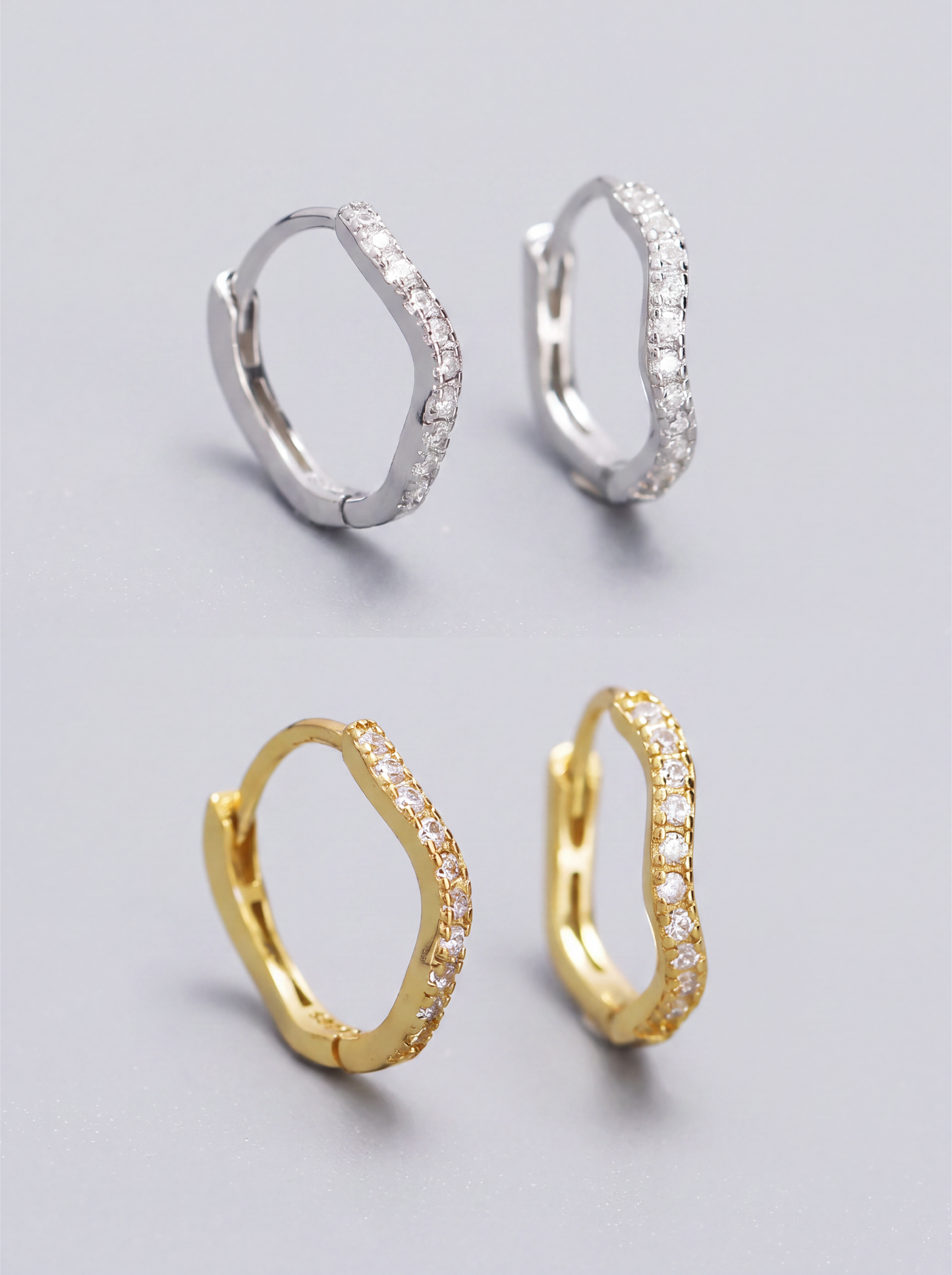 Wavy Zirconia Huggies